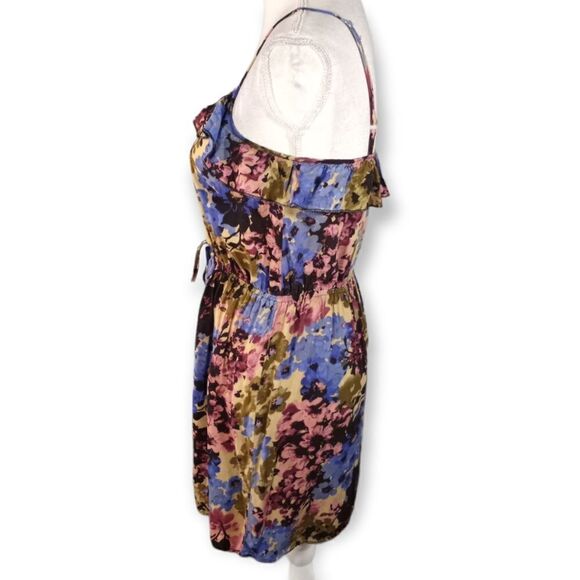 FULL TILT FLORAL PURPLE & CREAM RUFFLE DRESS SZ.M EUC - Picture 4 of 9